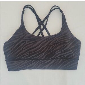 lululemon athletica Energy Longline Black Zebra Print Bra, Size 12, NWOT